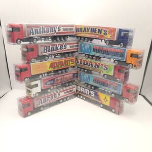 Swibco Trucking Company Toy Semi Truck Set of 10 New in package Gray Red